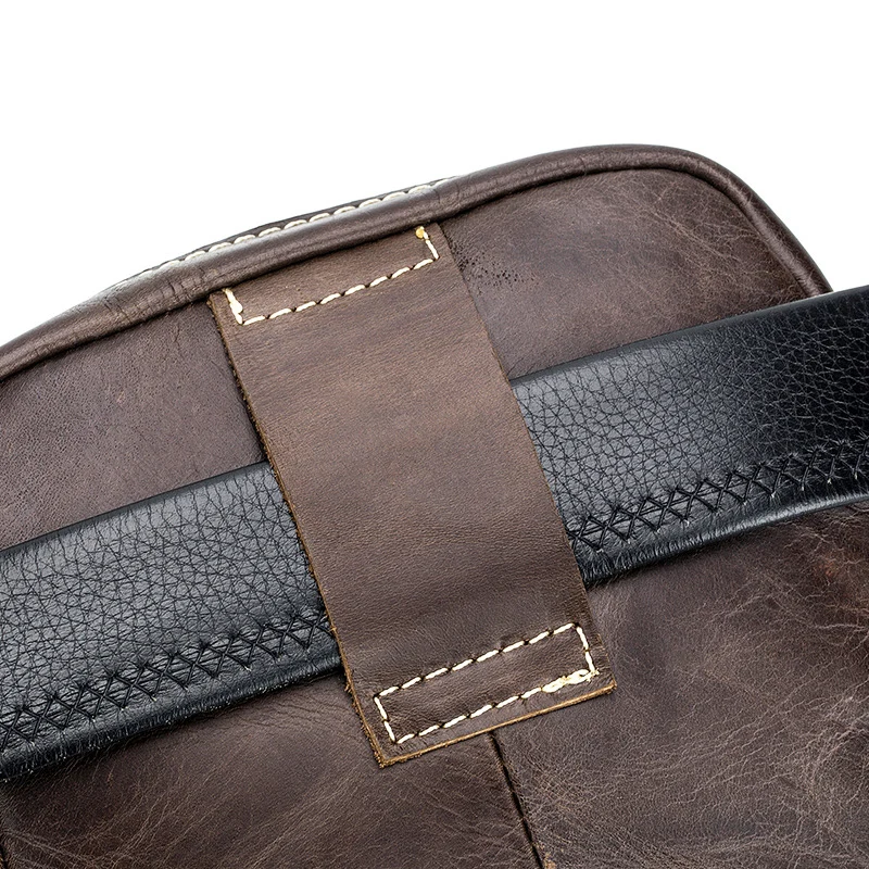 Сумка-мессенджер мужская из воловьей кожи маленький чемоданчик на плечо в стиле