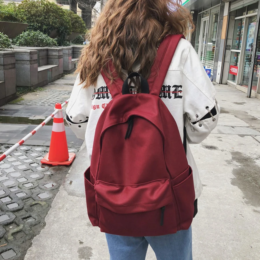 Водонепроницаемый нейлоновый женский рюкзак на плечо однотонные дорожные сумки