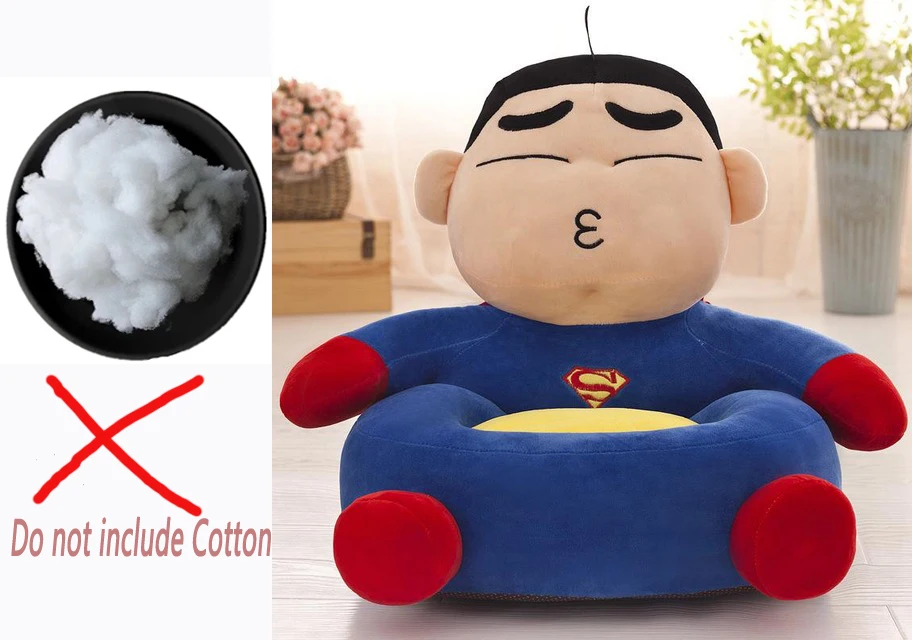 B without Cotton Диван или диван) Детские Плюшевые опорные сидения диван мультфильм Мстители Человек-паук Капитан Америка стул детские сидения игрушка - Цвет: B without Cotton