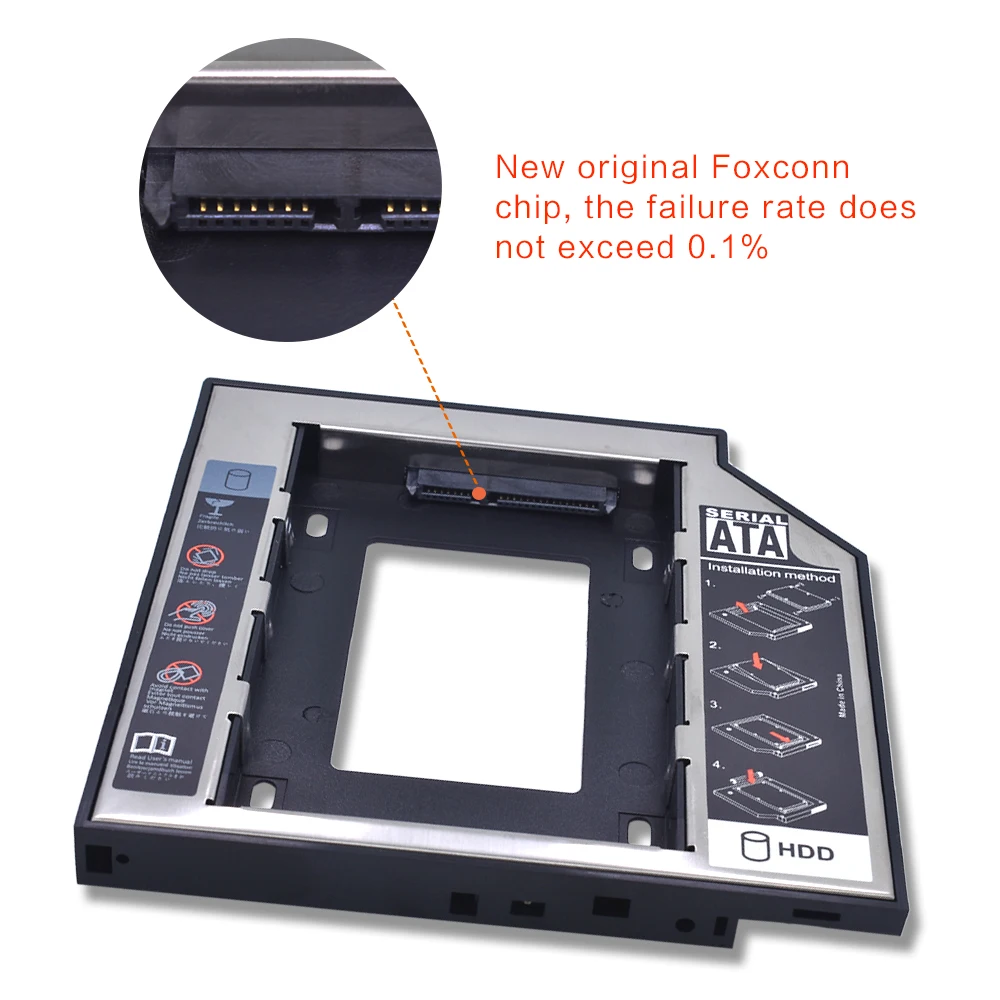 TISHRIC 2nd HDD Caddy 12 7 мм/9 5 мм Optibay SATA 3 0 2 SSD жесткий диск Чехол/коробка/корпус для