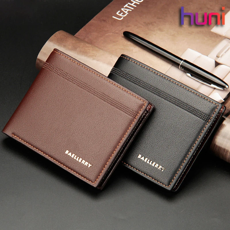 

Hot Sale HUNI Men Wallet Business Casual Lychee Pattern Horizontal and Vertical Wallet Simple and Generous Wallet