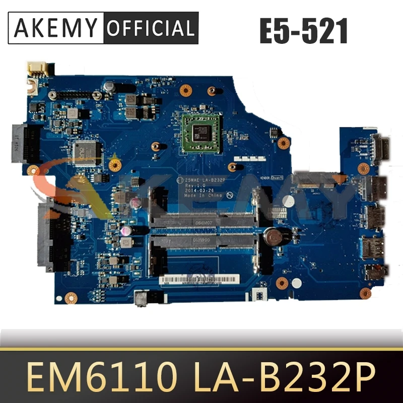 

NBMLF1100 For ACER Aspire E5-521 EM6110 Laptop Motherboard LA-B232P DDR3 Notebook Mainboard