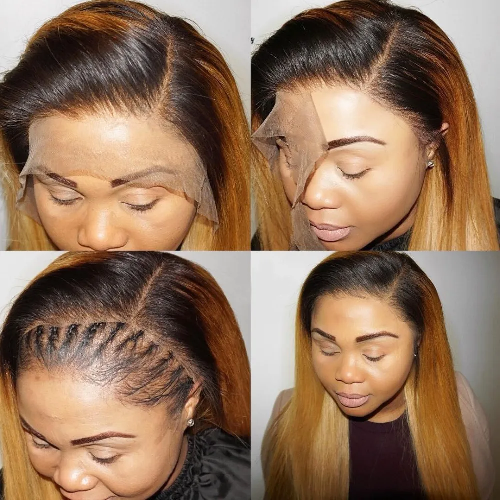 Прямые парики из человеческих волос на фронте шнурка 150% медовый блонд кружевные