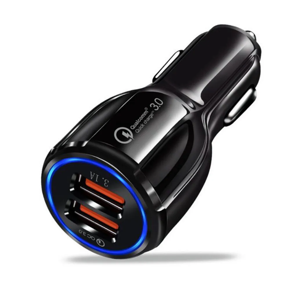 

Quick Charge 3.0 Car Charger For Mobile Phone Dual Usb Car Charger Qualcomm Qc 3.0 Fast Charging Adapter Mini Usb Car Charger
