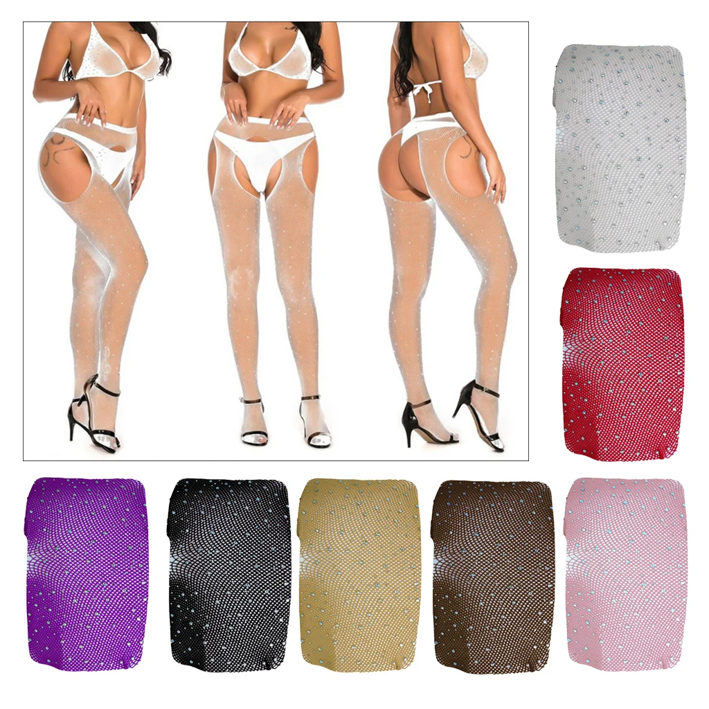 Женские прозрачные стразы сетчатые чулки в сетку колготки | Женская одежда