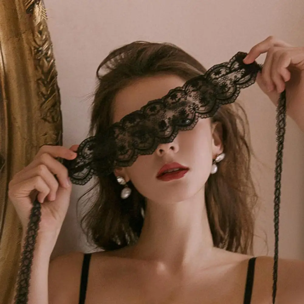 

Lace Eye Goggles Tulle Print See Through Adult Solid Color Beautiful Pattern Lace Streamer for Home