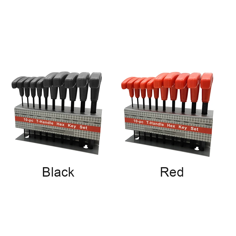 

10pc/set Professional Home Metric Portable Manual T Handle Accessories Multi Purposes Flat Head Hex Wrench Easy Grip Hand Tool