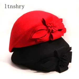 Новинка 2019, 100% шерсть, винтажная теплая шерстяная зимняя женская шапка-берет во французском стиле, Шапка-бини для сладкой девушки, подарок для зимы и осени