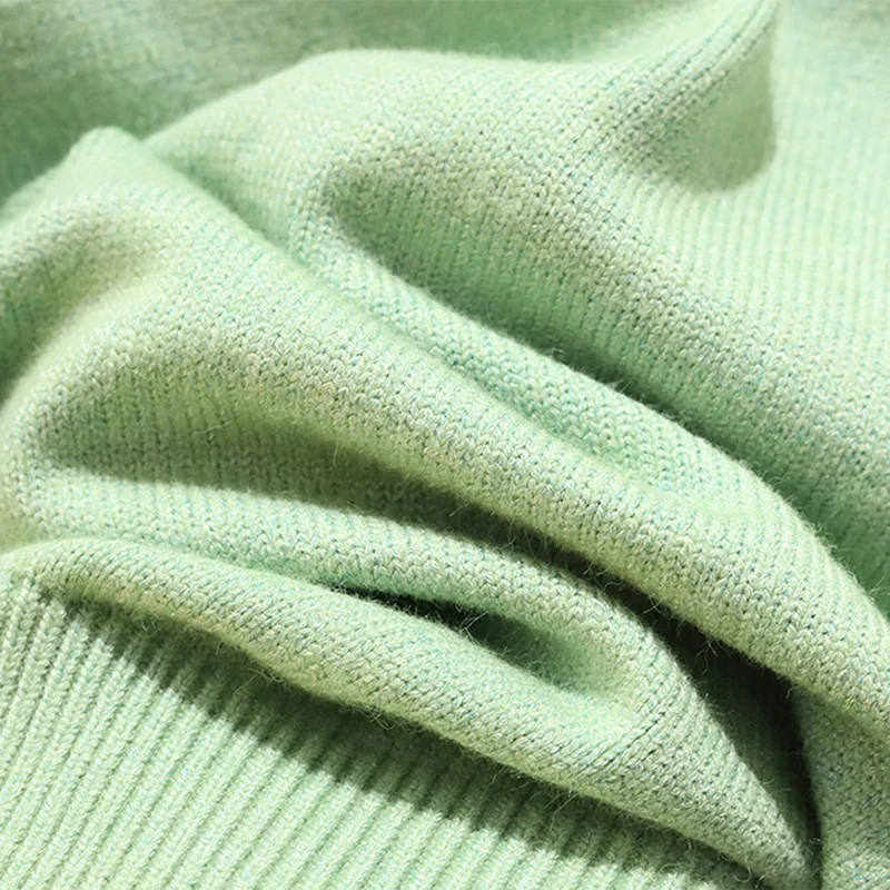 Размера плюс женский трикотажный свитер мягкий однотонный хлопковый эластичный