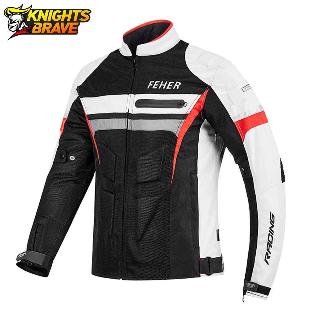 

FEHER Motorcycle Jacket Men Motocross Off-Road Jacket Moto Guards Motorcycle Clothing Chaqueta Moto Verano Protective Gear