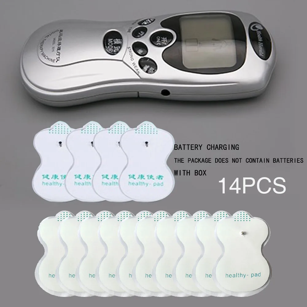 no plug 14pcs patch1 Меридиановая терапия, импульсный массажер, миостимулятор мышц, электронная машина для похудения, низкочастотный ФИЗИОТЕРАПЕВТИЧЕСКИЙ стимулятор - Цвет: no plug 14pcs patch1