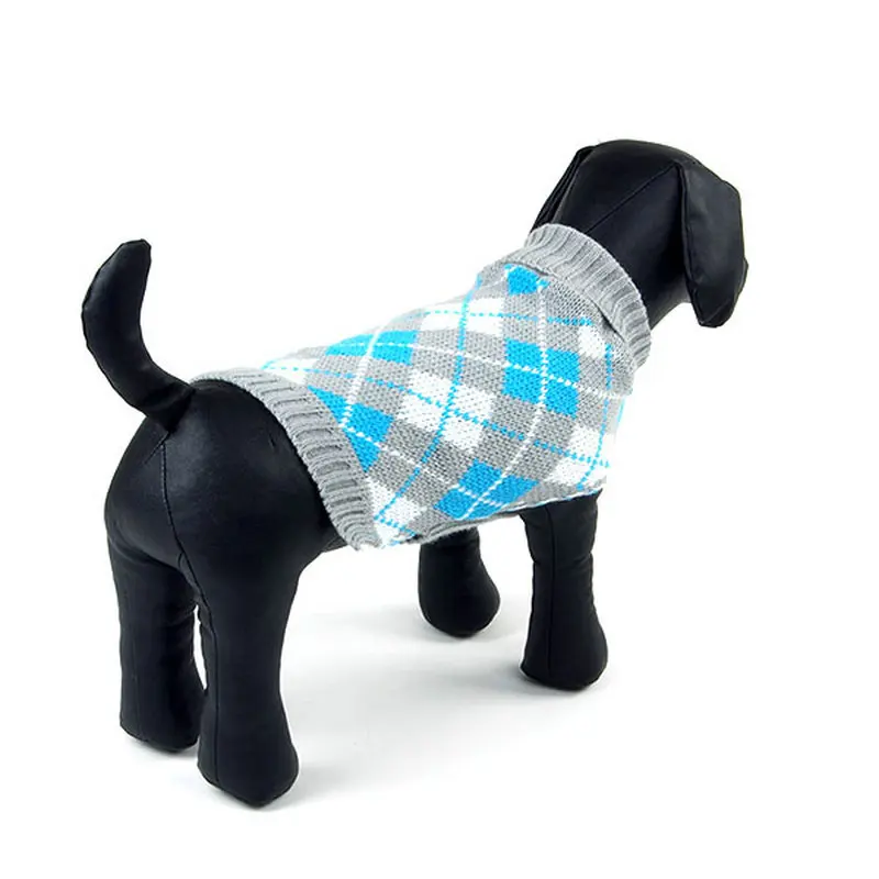 Трикотажное пальто в клетку для маленьких собак|Толстовки собак| |