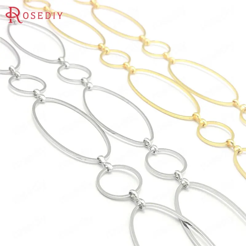 1 Meter Round and Oval Closed Rings Link Chains Brass Chains Handmade Necklace Chains Diy Findings Accessories Wholesale