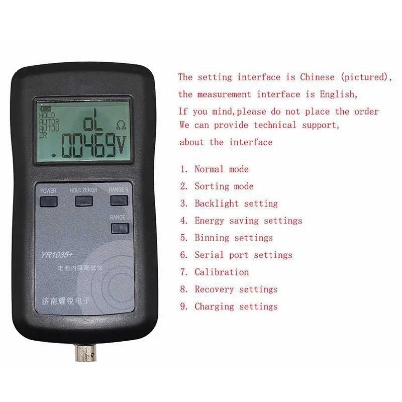 

Best 4 Line Yr1035 High Precision Lithium Battery Internal Resistance Detector Instrument Ni Mh/Ni Cd Button Battery Tester EU P