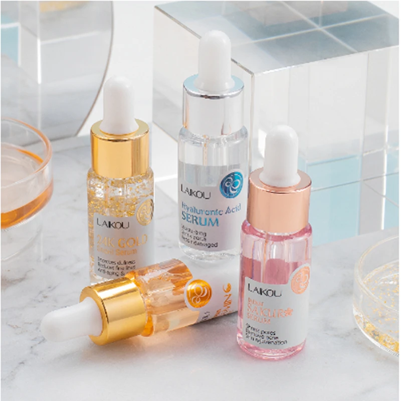 LAIKOU Serum Japan Sakura Essence Anti-Aging Hyaluronic Acid Pure 24K Gold Whitening Vitamin C The Ordinary Skin Care Face | Красота и