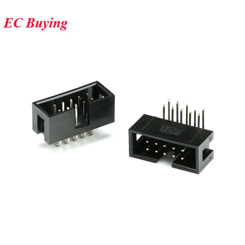 10 шт. DC3 26P 30P 34P 40P 50P 26PL 30PL 34PL 40PL 50PL 2 54 мм Штекерный разъем ISP прямой двухсторонний IDC