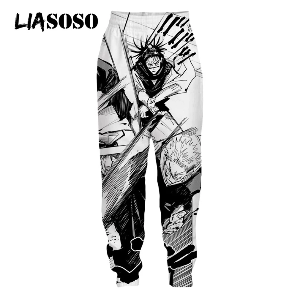 

LIASOSO 3D Print Manga Jujutsu Kaisen Sweatpants Men Women Trousers Anime Harajuku Casual Jogging Plus Size Hip Pop Manhwa Pants