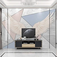 custom 3d photo wall paper modern minimalist geometric marble golden wings tv background wall murals papel pintado de pared