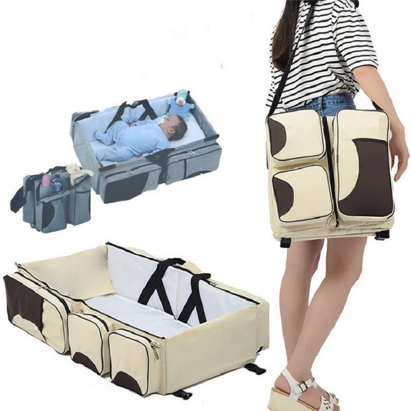 Multi-function Portable Travel Bed Cradle Cot For Newborns Changing Diapers Mummy Pack Bag Baby Crib Accessories | Дом и сад