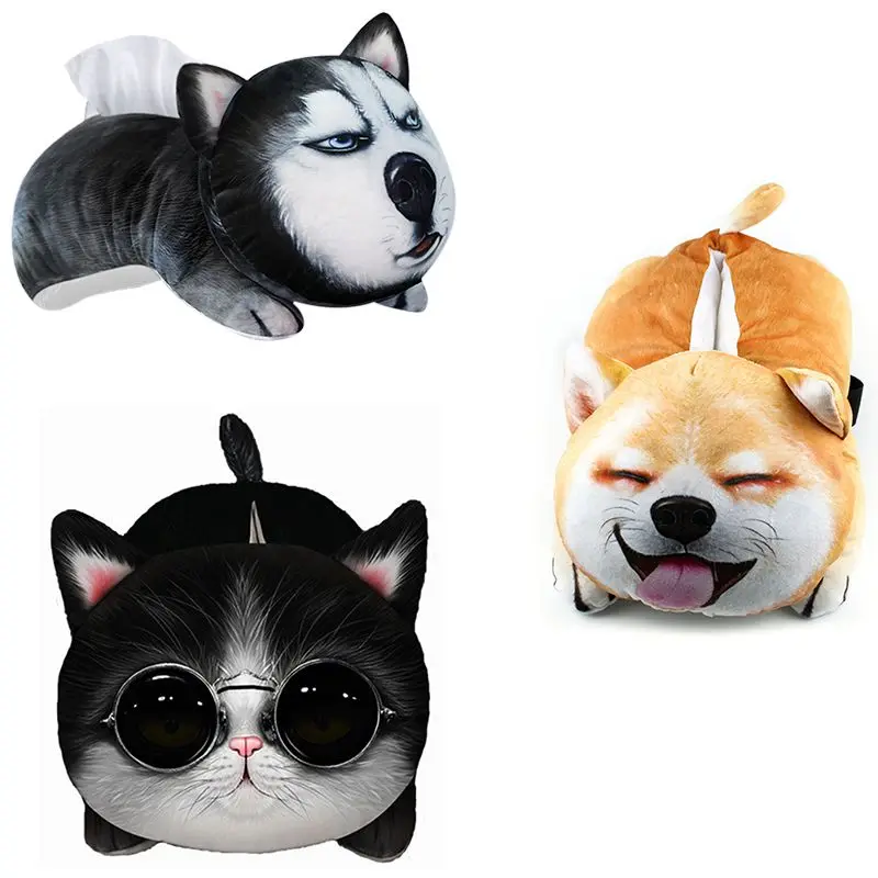 

Car Tissue Box,Plush Elasticity Universal Soft Cute Car Armrest Box Cartoon Anime Theme Armrest Tissue Box Car Accessories