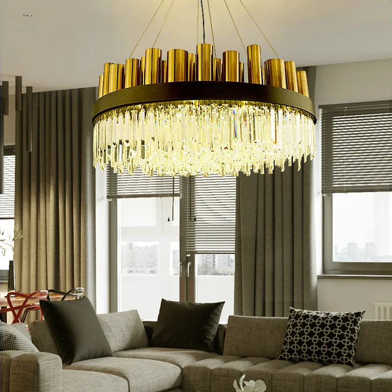 Роскошный позолоченный светодиодный подвесной светильник в стиле пост модерн