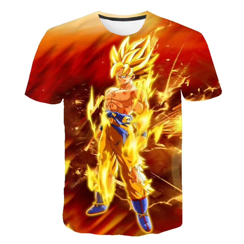 Dragon Ball Z футболки мужские летние 3D принт Супер Саян Сон Гоку черная Вегета Битва