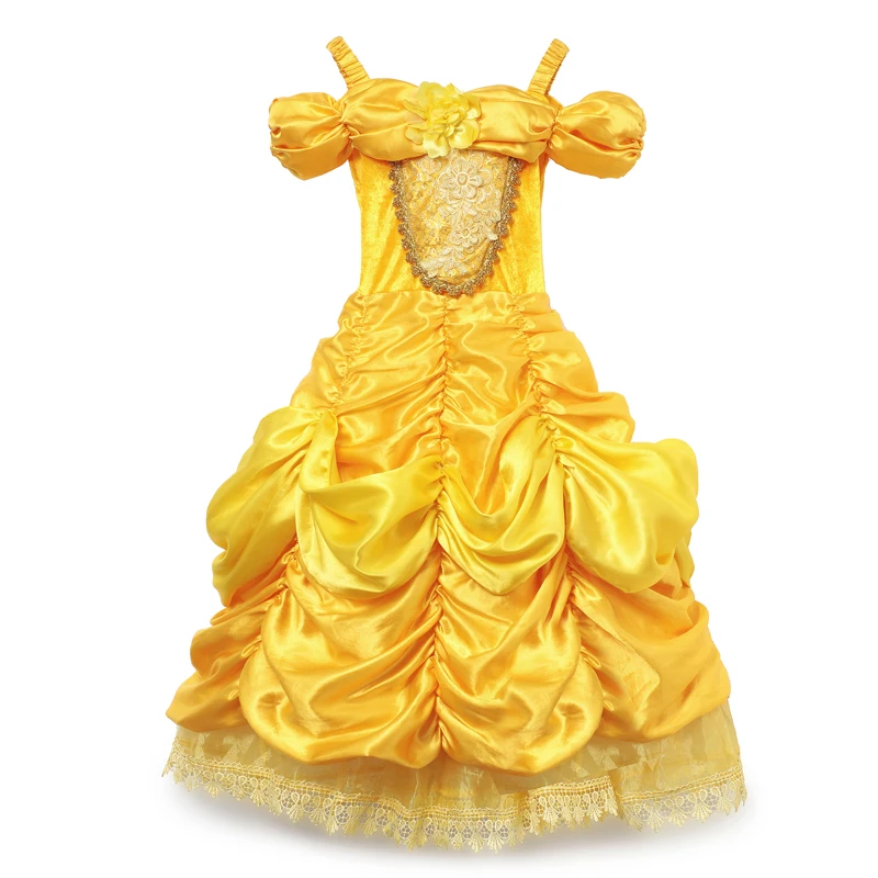 cute baby dresses online Cosplay Belle Princess Dress Girls Dresses for Beauty and the Beast Kids Party Clothing Magic Stick Crown Gloves Children Costum newborn baby girl skirt
