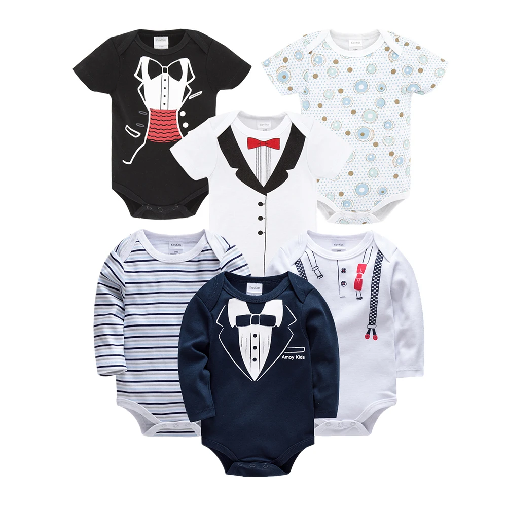 Kavkas New Baby Girls Bodysuit Roupas Bebe De 6PCS 3 PCS 100% Cotton Boy Girl Clothes 0-3 months Newborn body bebe Clothing | Детская