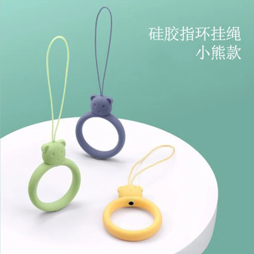 Силиконовое кольцо с медведем жидкий силиконовый шнурок для сотового телефона