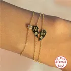 AIDE 925 стерлингового серебра браслет для женщин пара Творческий Винтаж Сердце с надписью Best Friend цепи браслеты на день рождения украшения для подарков
