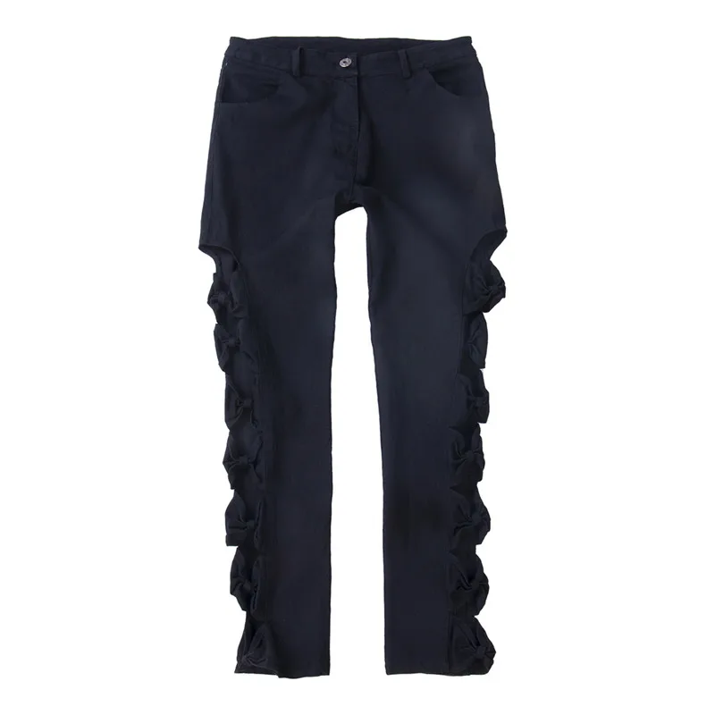 Модные сексуальные женские выдалбливают Твердые тянущиеся брюки с высокой