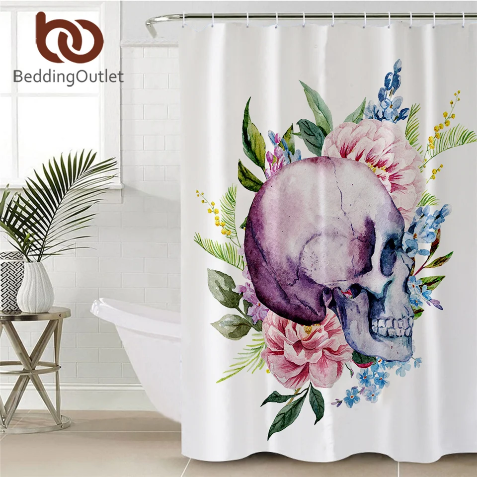 BeddingOutlet занавеска для душа с изображением сахарного черепа водонепроницаемая
