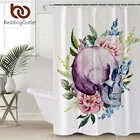 BeddingOutlet занавеска для душа с изображением сахарного черепа, водонепроницаемая занавеска для ванной с цветочным рисунком из полиэстера, украшение для ванной комнаты с крючками