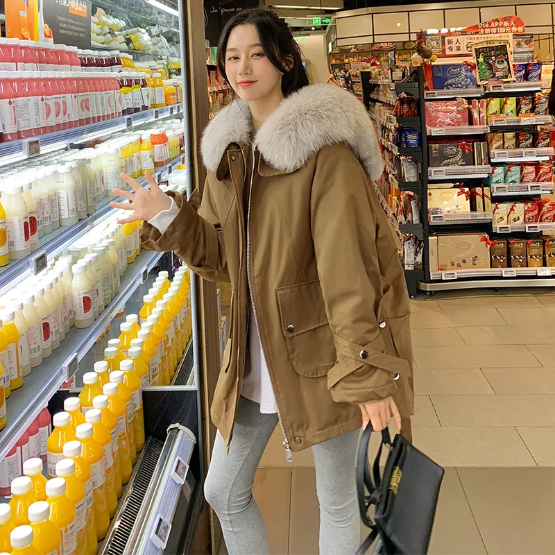 2021 New autumn winter Women Fashion Down long hoodie down Parkas Cotton Loose Jackets Thick Female Long warm coat clothing