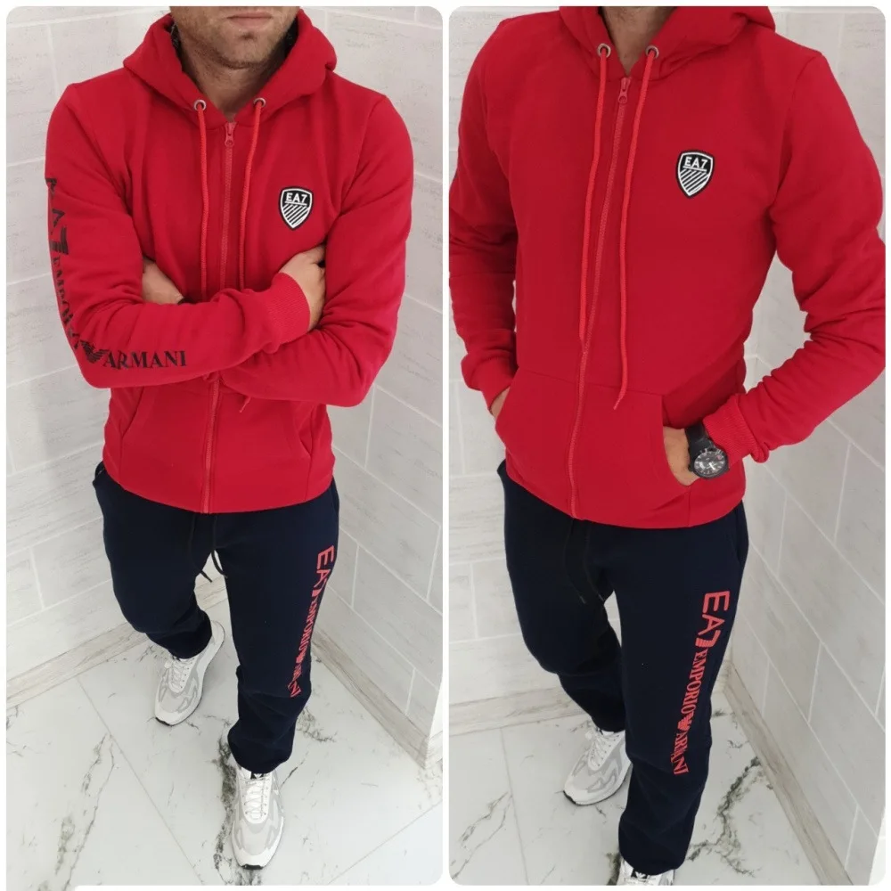 

Sets Tracksuit Men Autumn Winter Hooded Sweatshirt Drawstring Outfit Sportswear 2021 Male Suit Pullover Two Piece Set Casual