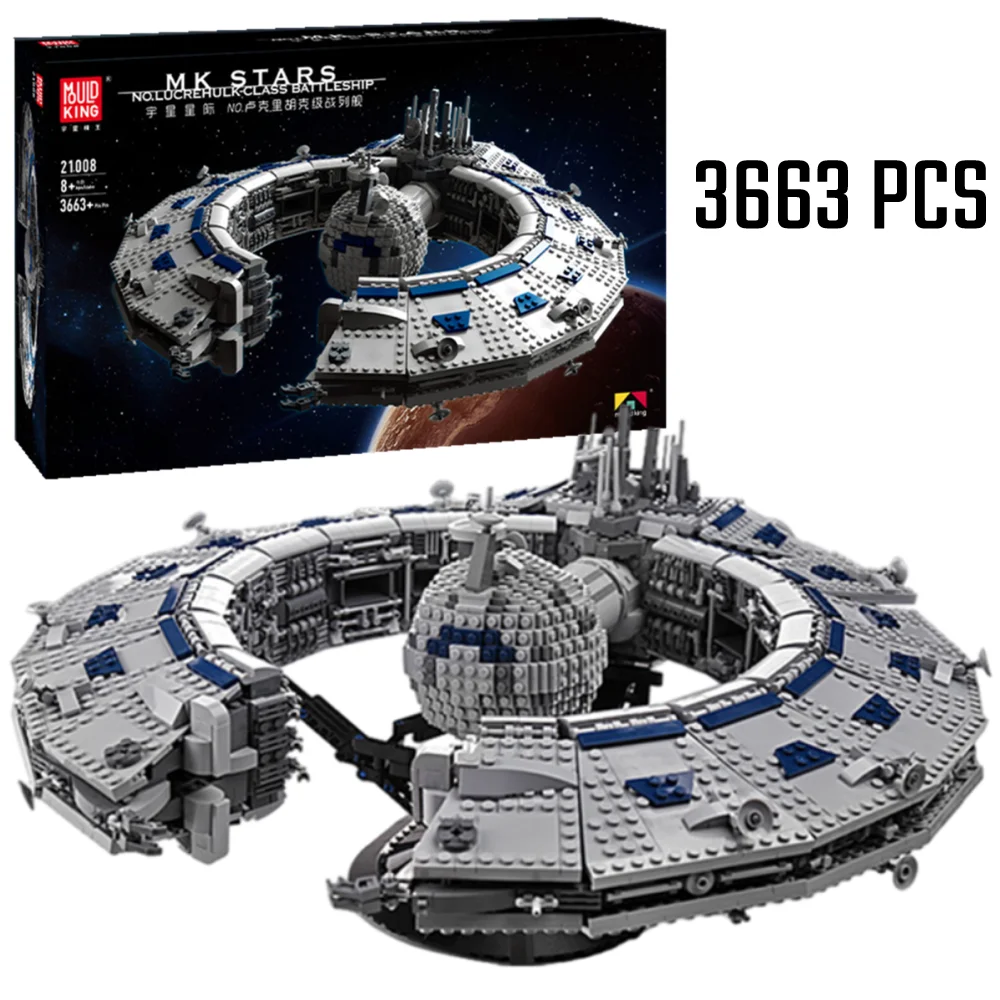 

Mould King MOC Destroyer Lucrehulk Class Battleship Droid Control Ship Building Block 21008 Bricks Kids Educational Toys Gifts