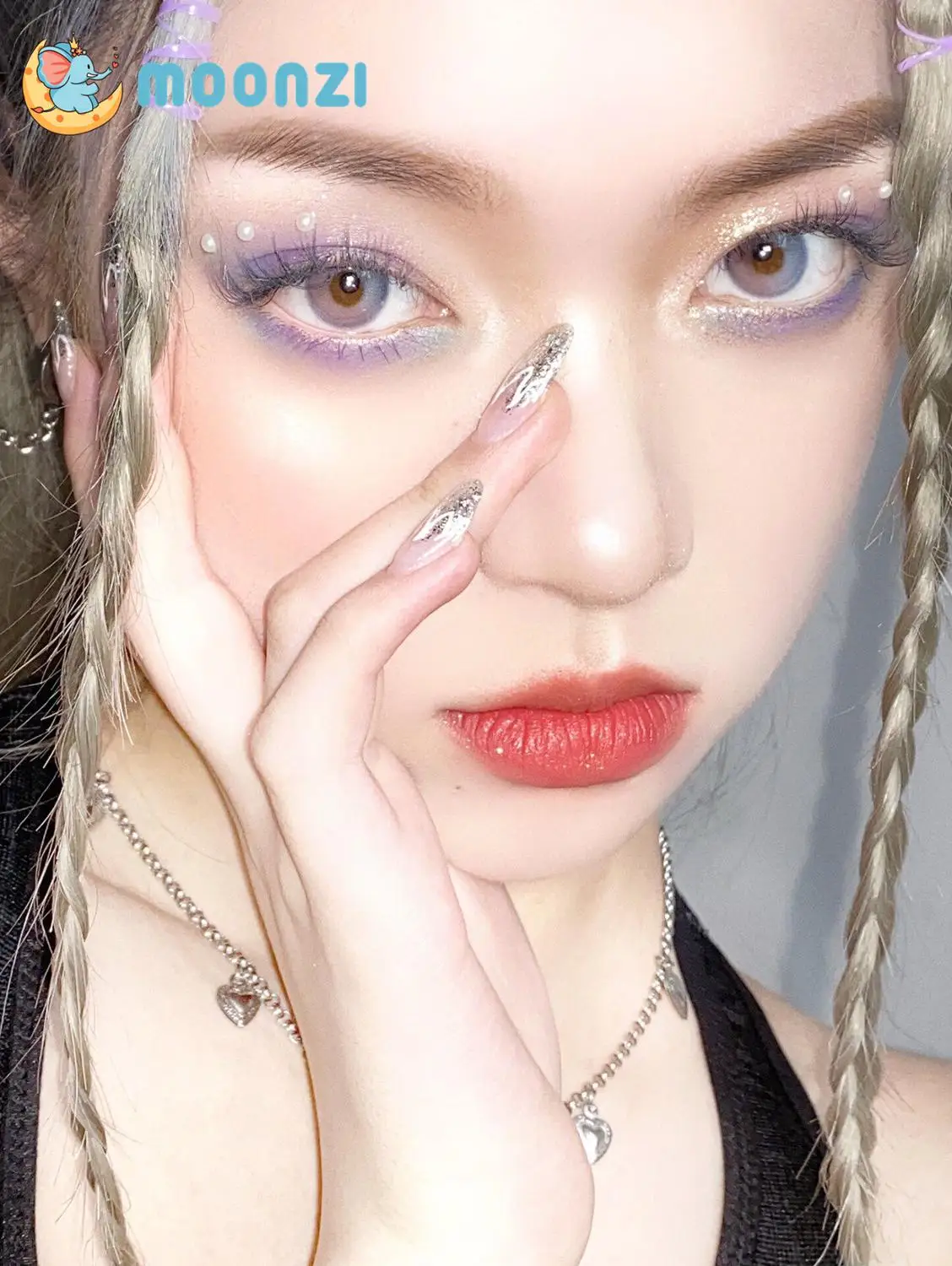 Контактные линзы для глаз многоцветные голубые розовые большие близорукости |