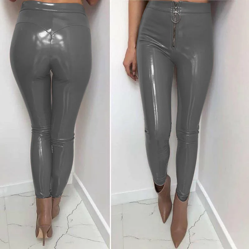 Пикантные блестящие облегающие брюки 2021 женские демисезонные брюки-карандаш из