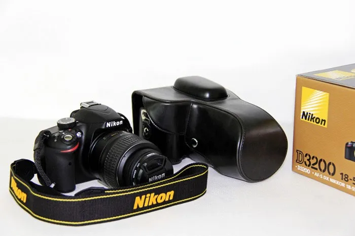 Кожаный чехол для камеры Nikon D3200 с объективом 15-55/18-105 мм | Электроника