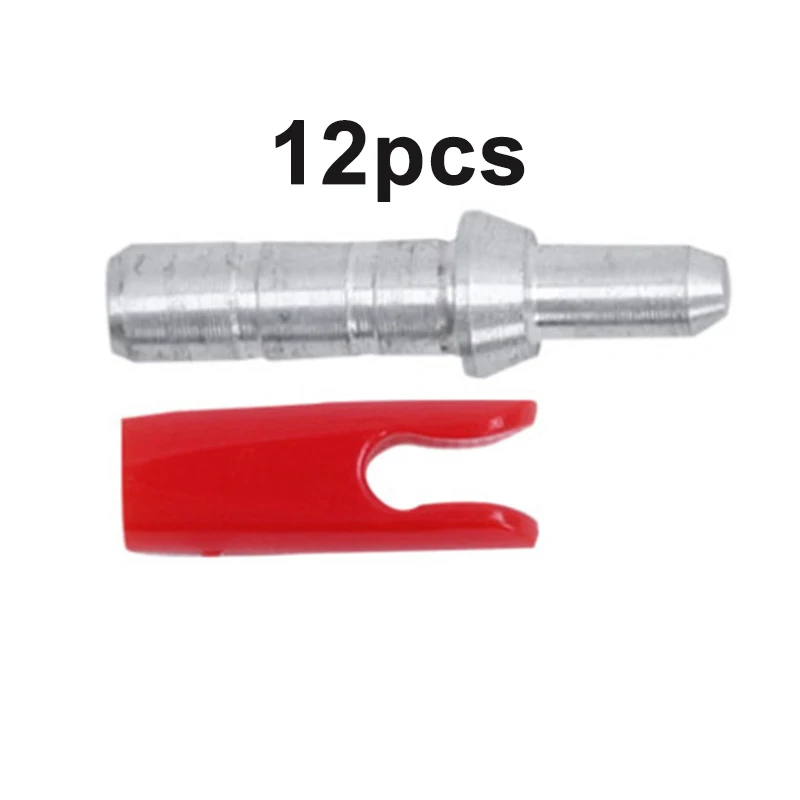 

12pcs Archery Aluminum Nock Insert Pin Plastic Tail Needle For ID4.2mm DIY Shaft