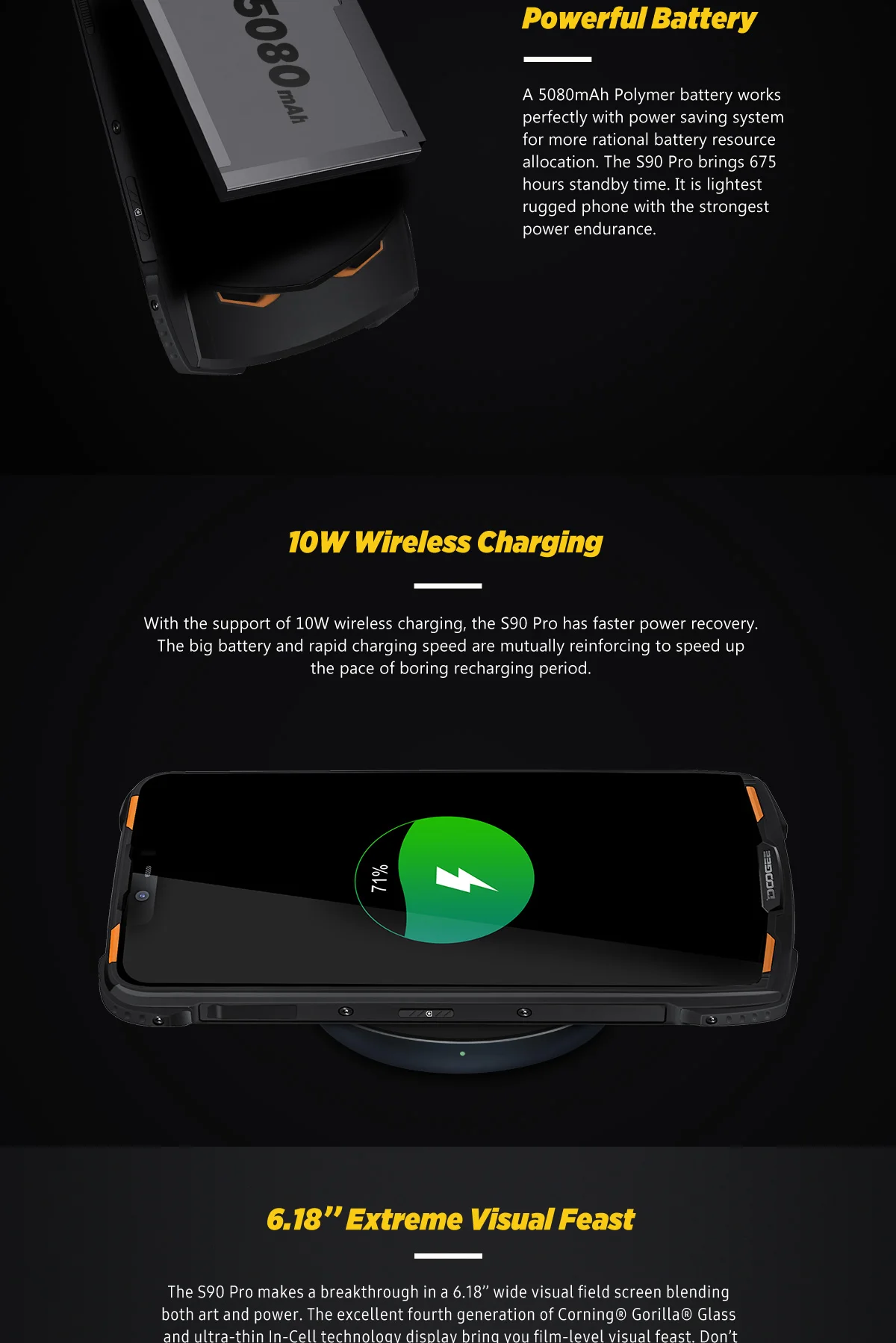 IP68 DOOGEE S90 Pro модульный прочный мобильный телефон Helio P70 Восьмиядерный 6 ГБ 128 ГБ 6,18 дюйма дисплей 12V2A 5050 мАч 16MP+ 8MP Android 9