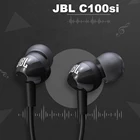 Проводные стереонаушники JBL C100Si, Спортивная гарнитура с микрофоном, разъем 3,5 мм, Насыщенные басы, для занятий спортом