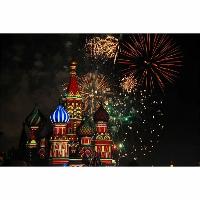 

Масляная краска по номерам «замок с фейерверками»