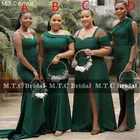 Темно-зеленые длинные платья подружек невесты на заказ, 4 стиля, Женский корсет, свадебные вечерние платья для лучших женщин, дешево