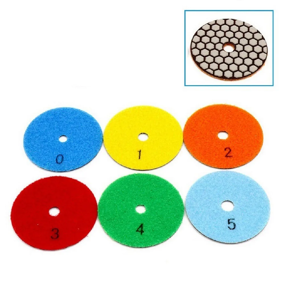 

6 шт. 3-дюймовый алмазный сухой полировальный диск, шлифовальный диск для гранита, мрамора, камня, гранита, мрамора, шлифовальный диск высоког...