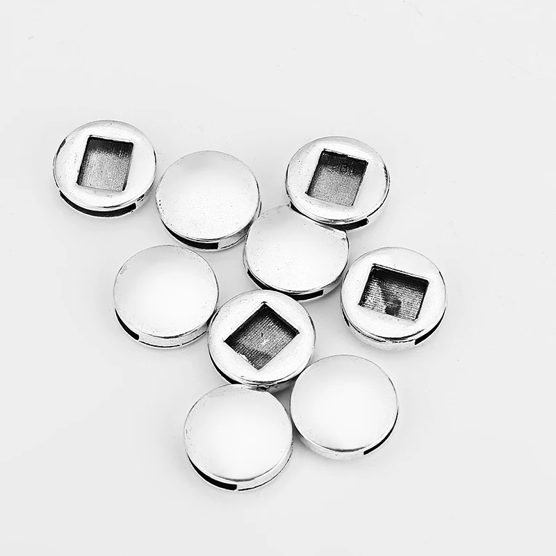 

10 шт. гладкие круглые адаптеры, ползунок, разделитель для 12*2 мм, плоский кожаный шнур, аксессуары для браслетов и ожерелий