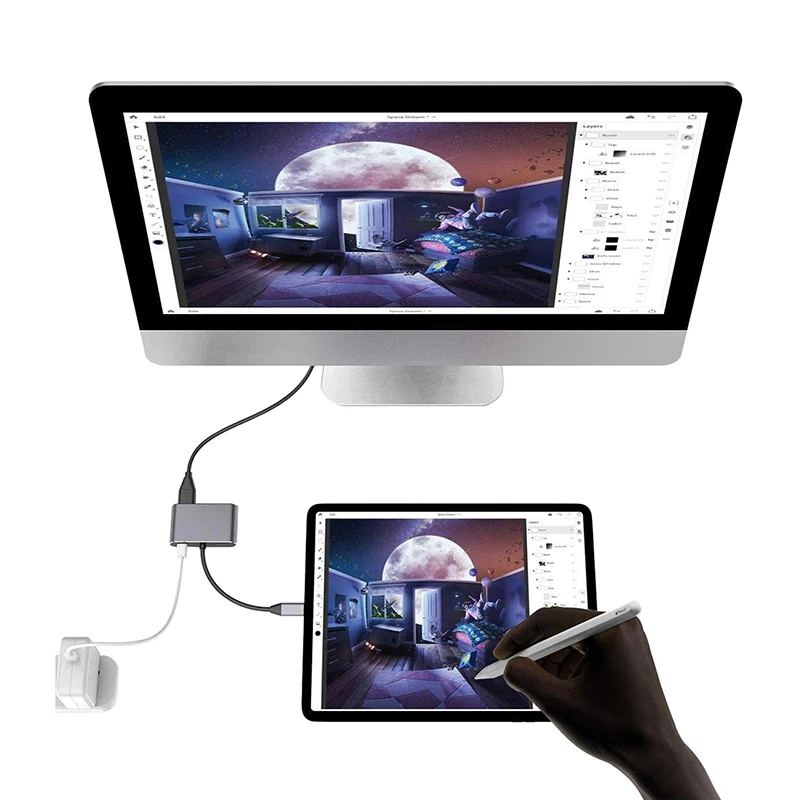 Док-станция USB Type-C/Dual 4K HD HDMI для MacBook | Компьютеры и офис