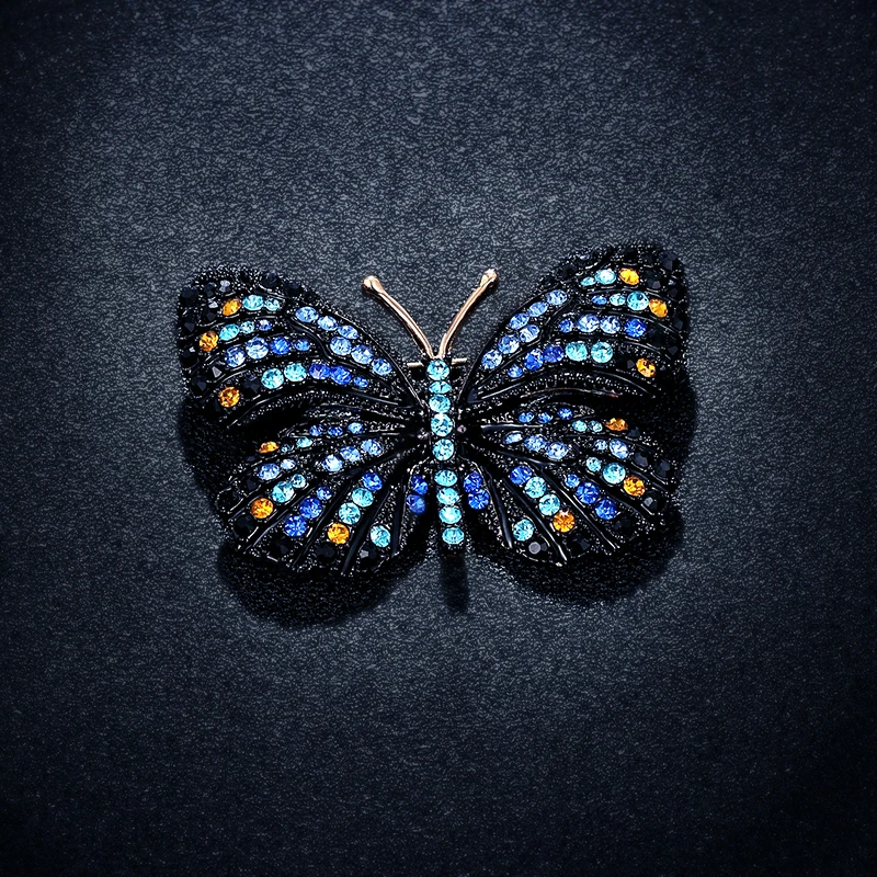 Классические броши из сплава в виде бабочки стразы Женская роскошная брошь