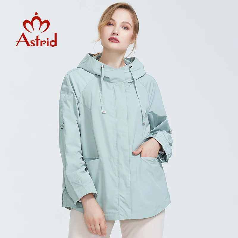 Trench Coat spring autumn coat women Hooded Solid color short coat trench big coat for women High Quality new style AS-9045