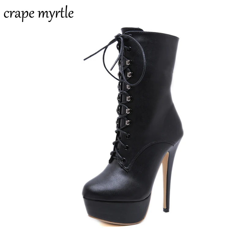Женские Ботинки на каблуке bottes femme ботинки шнуровке зимняя женская обувь Туфли